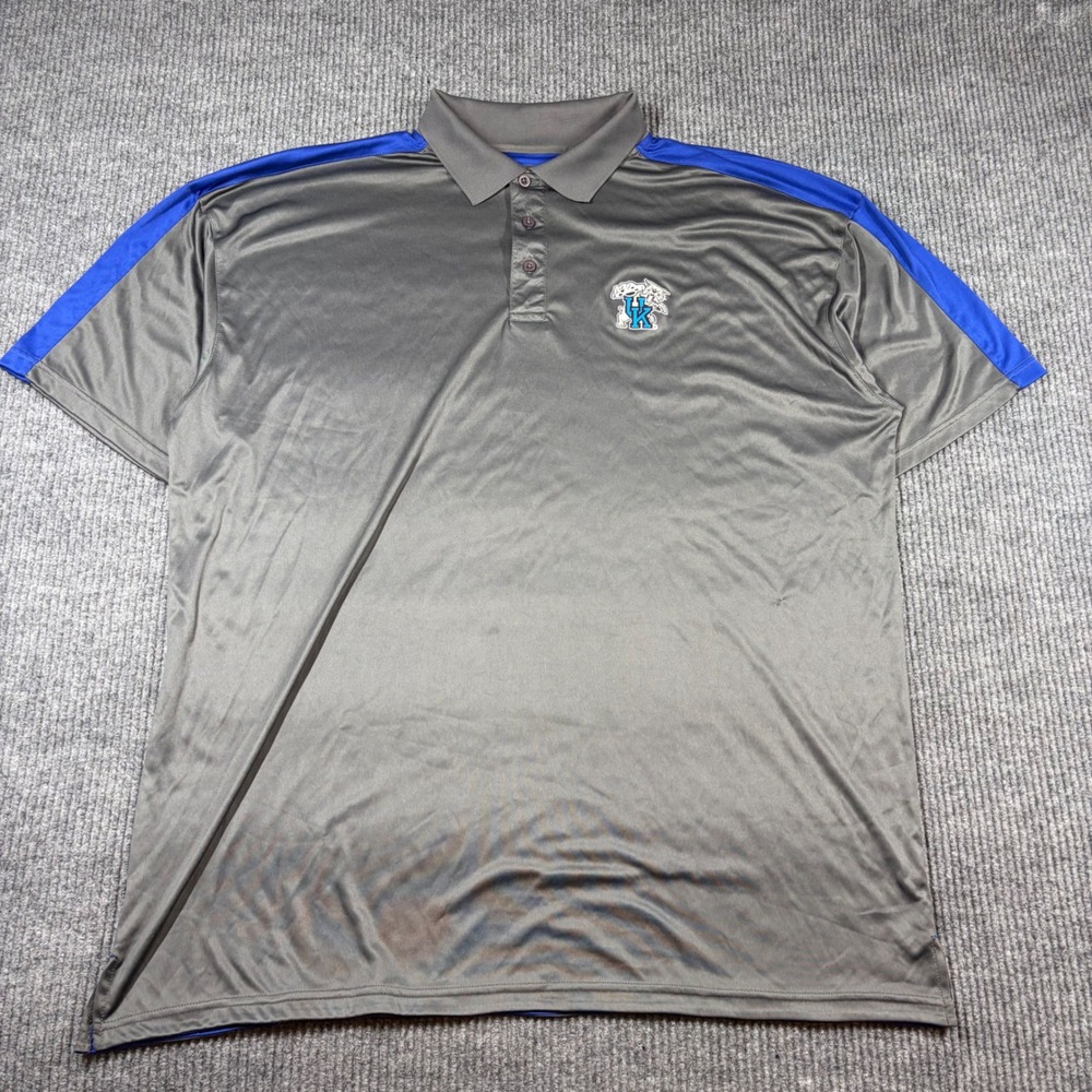 Profile Varsity Shirt Men's 3XLT Kentucky Wildcats Polo Gray Blue Big & Tall‎